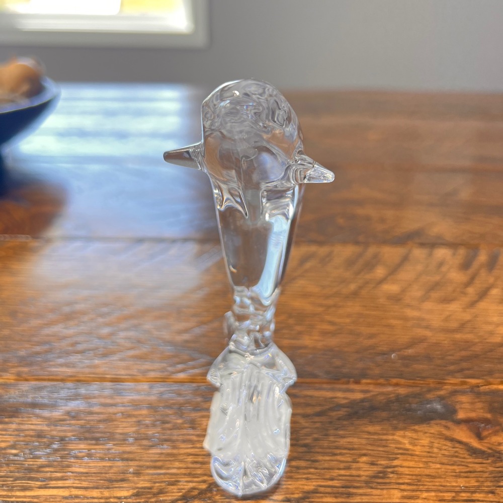 Retired Waterford Crystal Dolphin Sculpture Figurine 40034047 Made in Slovenia - Picture 2 of 7
